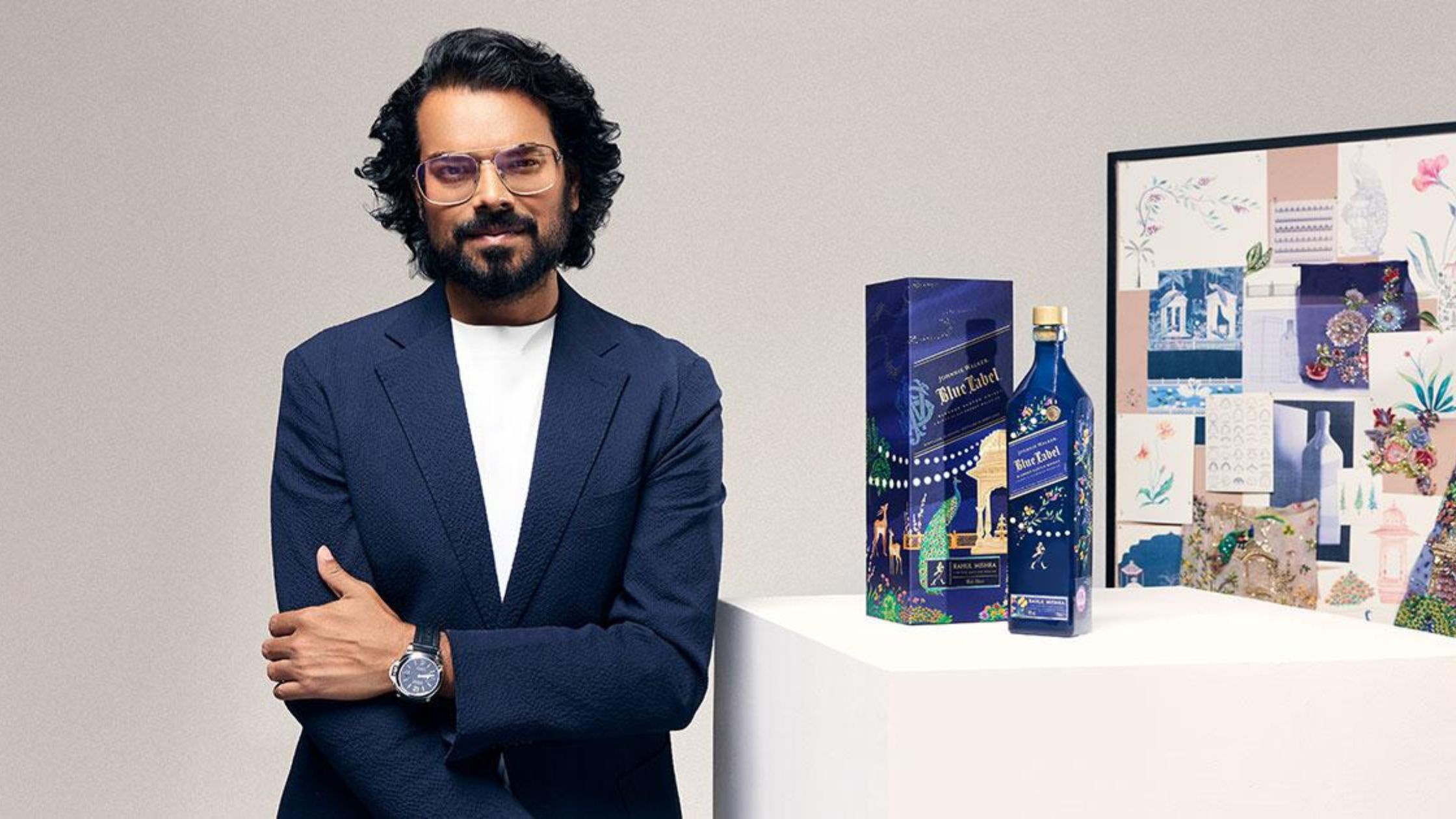 The Johnnie Walker Blue Label x Rahul Mishra bottle launches the first of a new cultural series from the brand